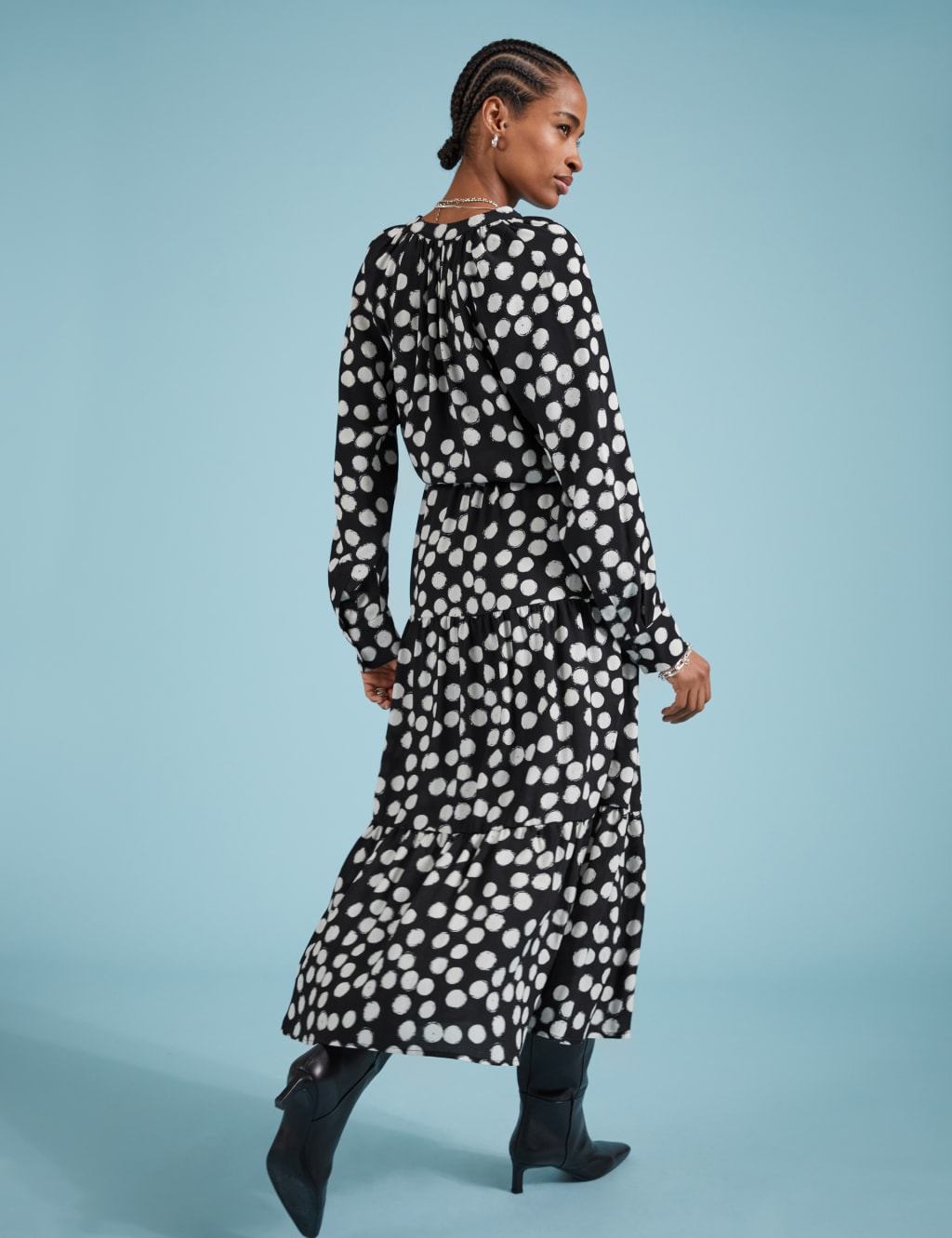 Polka dot maxi shirt dress outlet