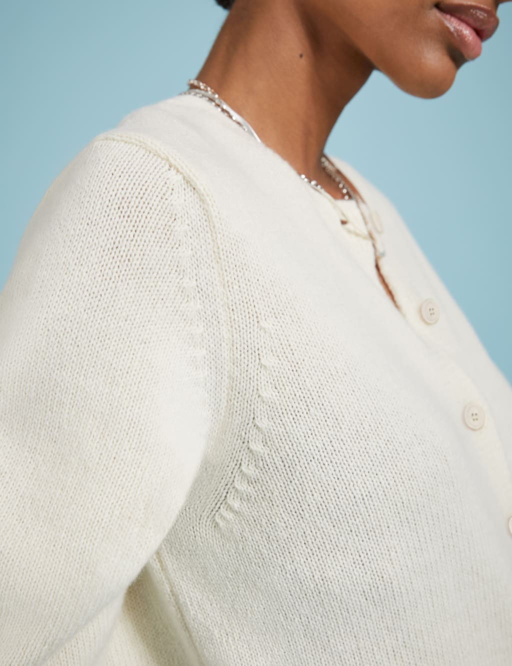 Merino Wool Blend Textured Cardigan 3 of 5