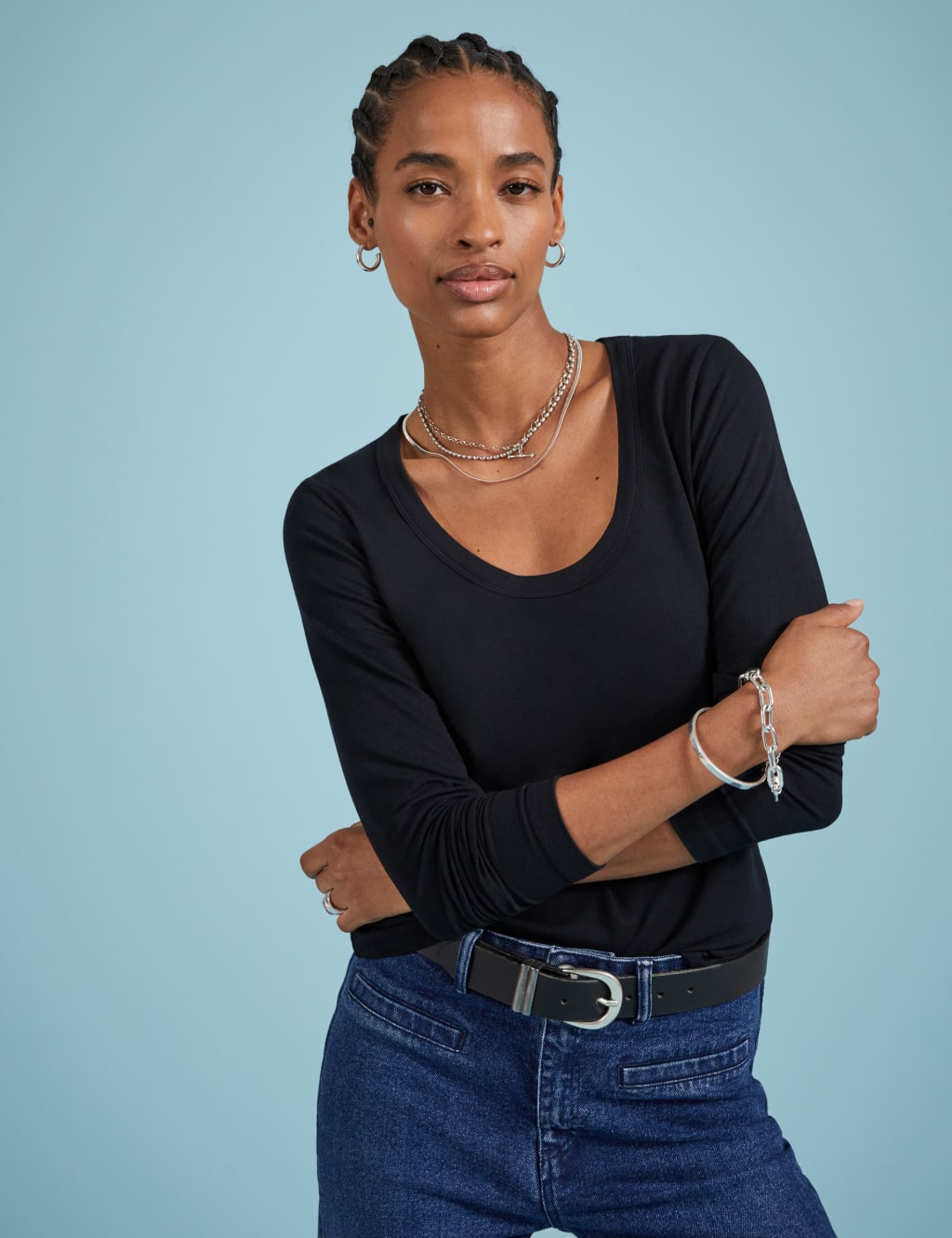 Scoop Neck Fitted Top 1 of 4