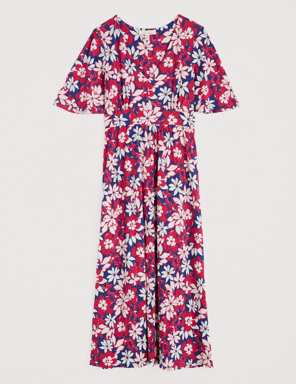 Pure Cotton Floral V-Neck Midaxi Waisted Dress 2 of 5