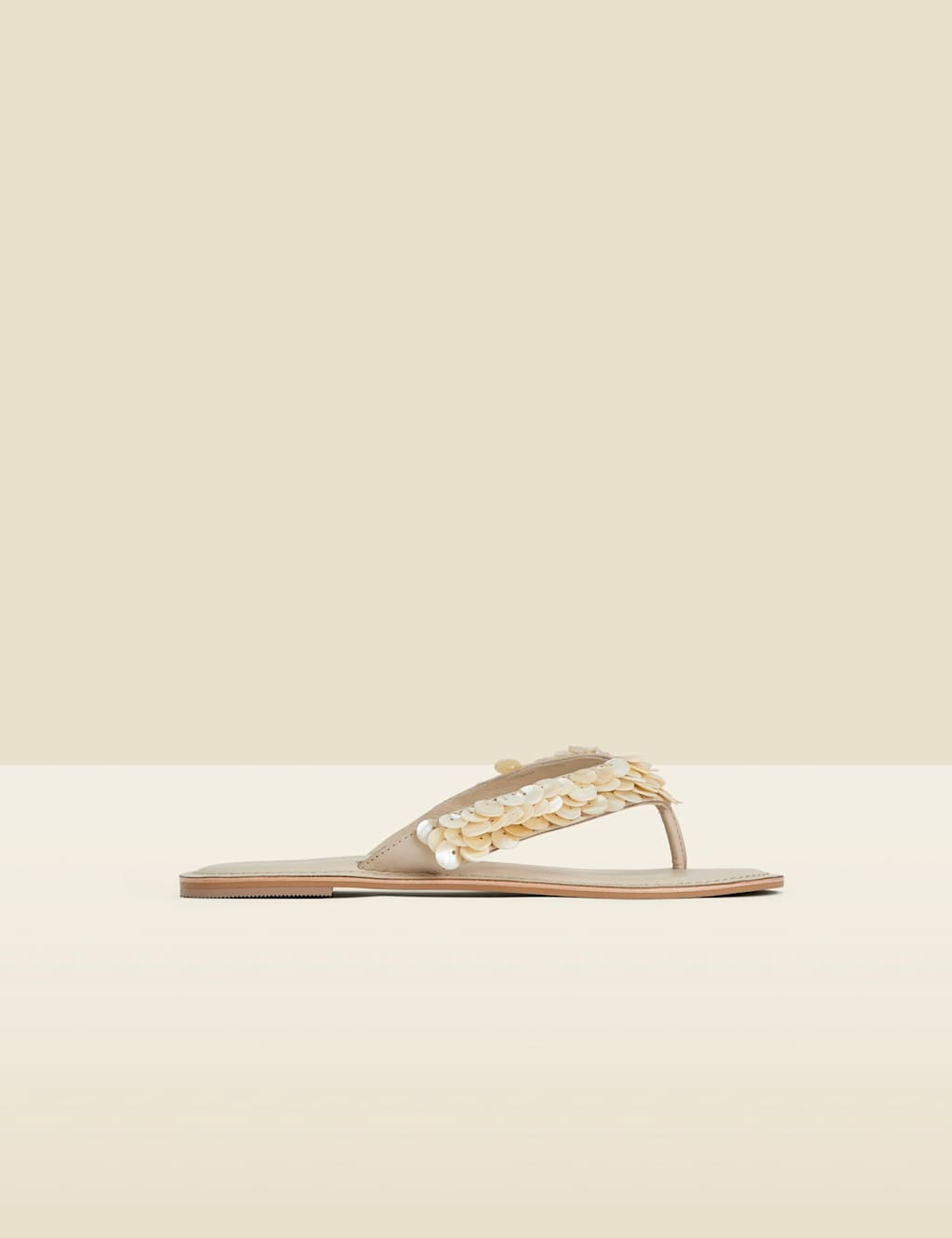 Leather Shell Flat Flip Flops 3 of 4