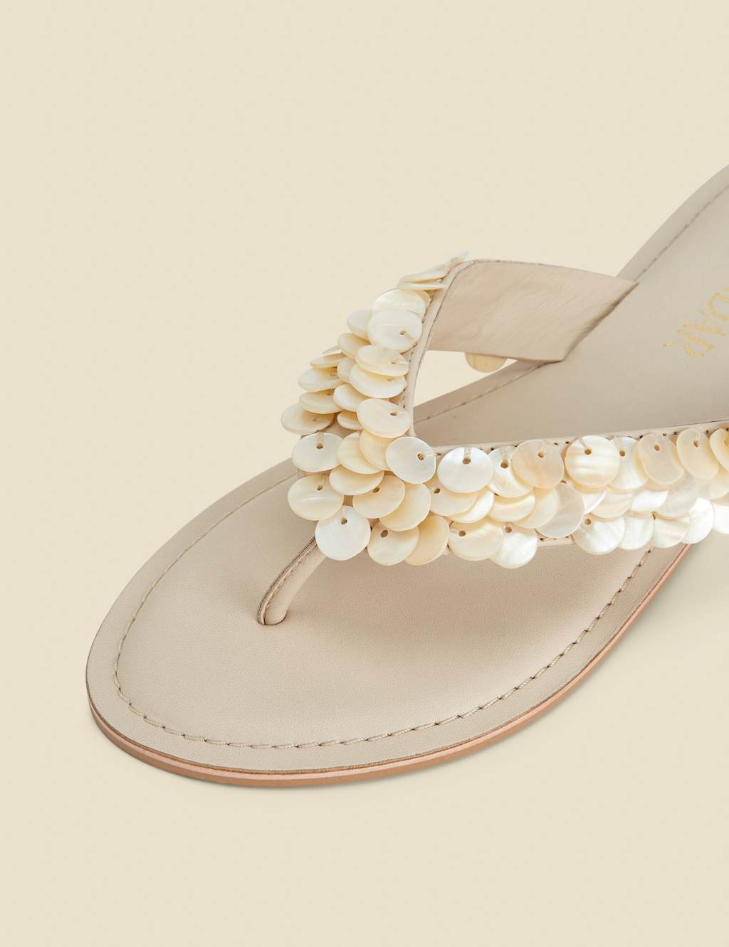 Leather Shell Flat Flip Flops 4 of 4