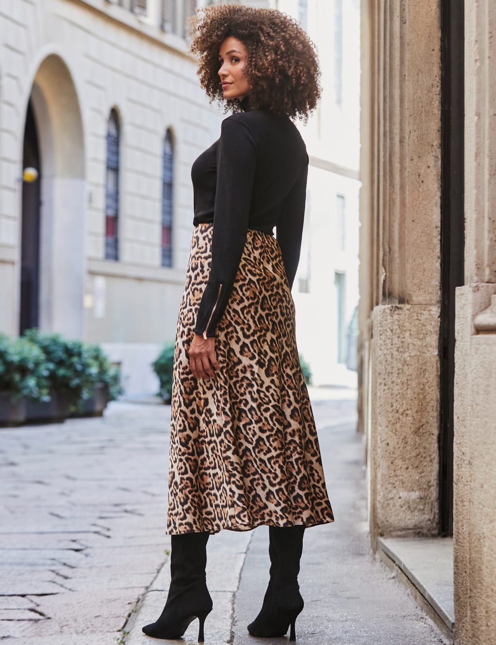 Leopard print slip skirt store