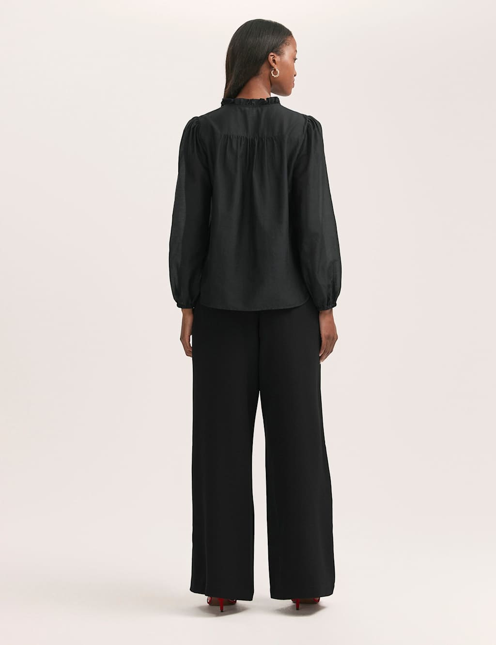 Crepe Tie Neck Blouse 3 of 4