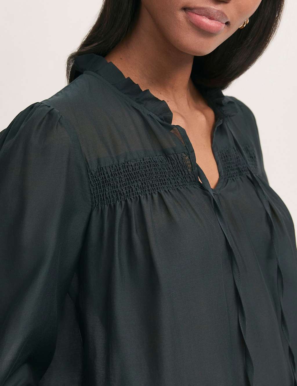 Crepe Tie Neck Blouse 4 of 4