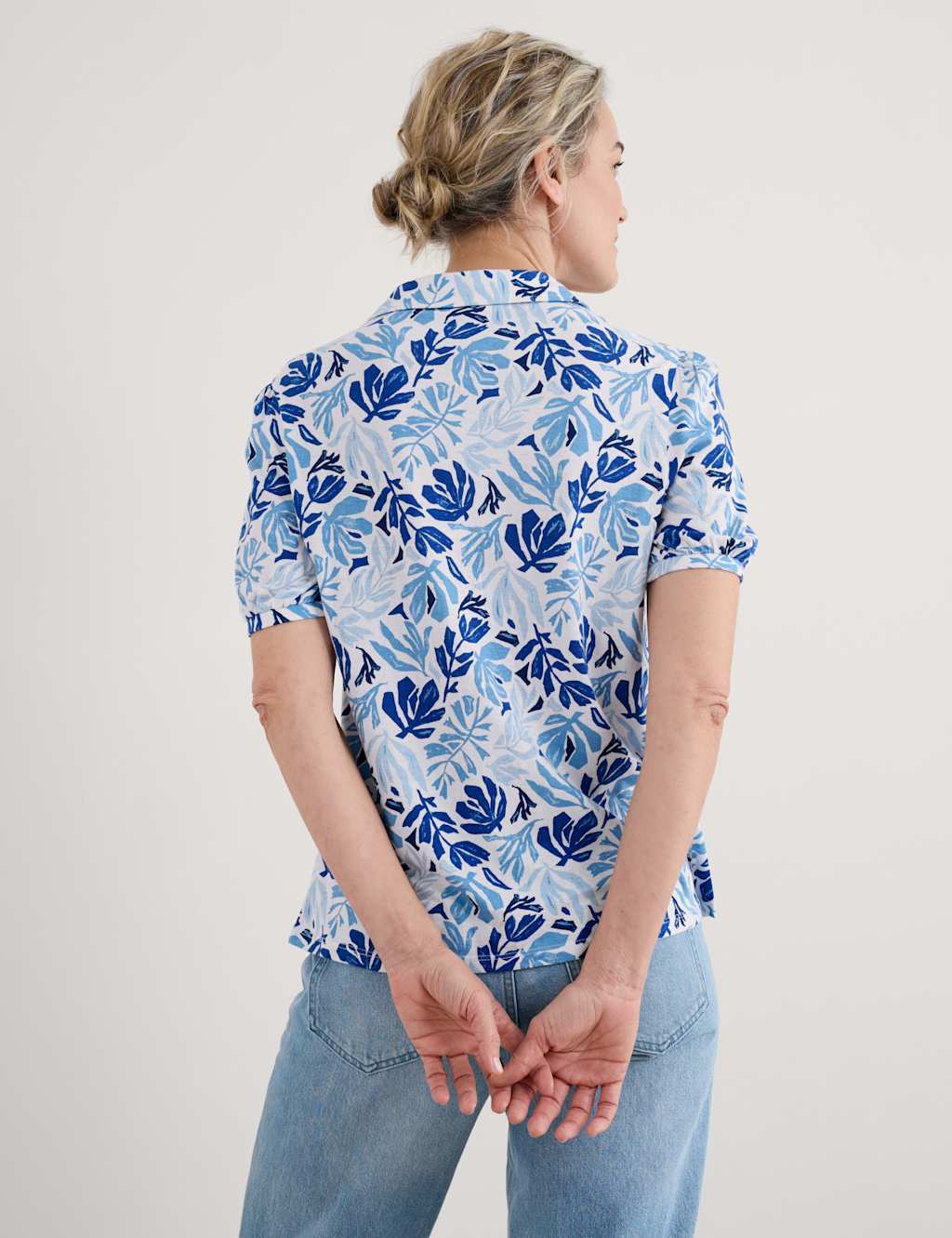 Cotton Rich Leaf Print Shirt 3 of 4
