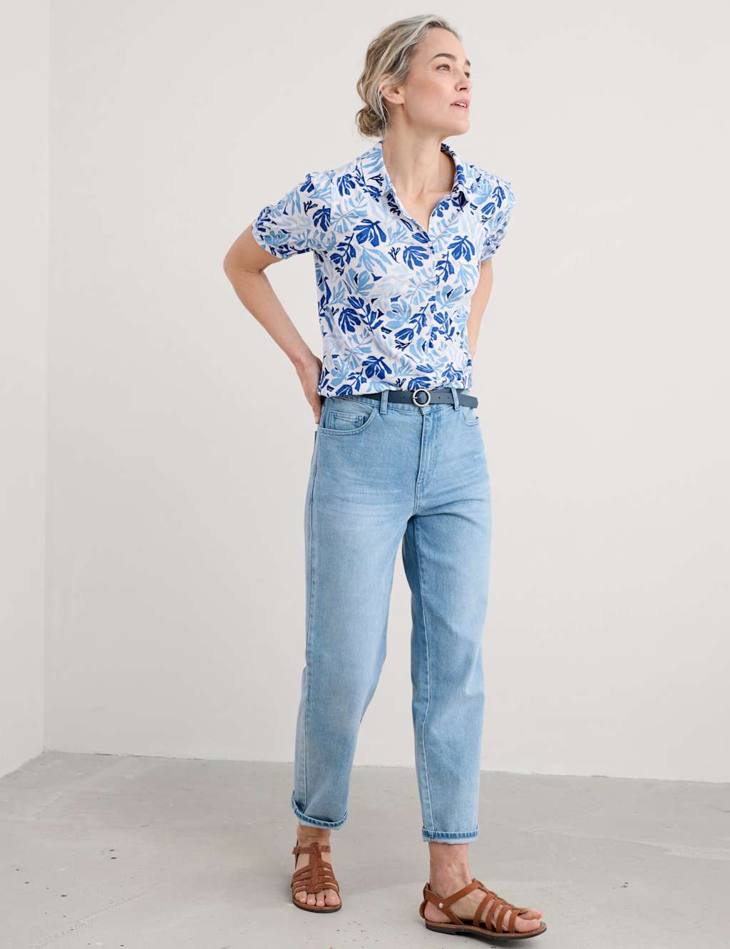 Cotton Rich Leaf Print Shirt 4 of 4