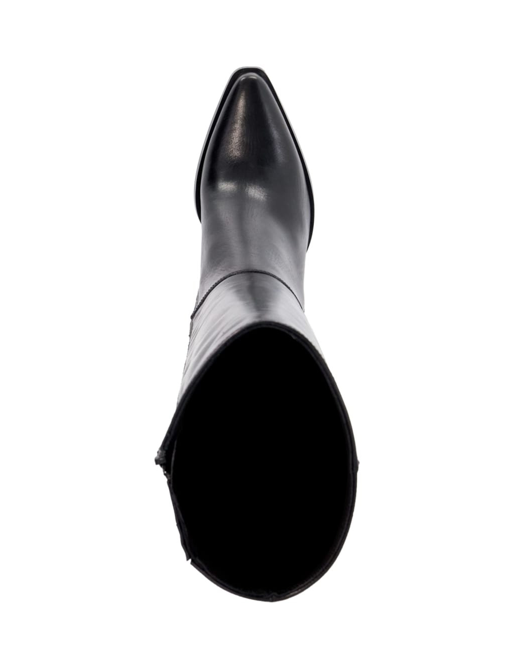 Leather Block Heel Pointed Knee High Boots 2 of 4