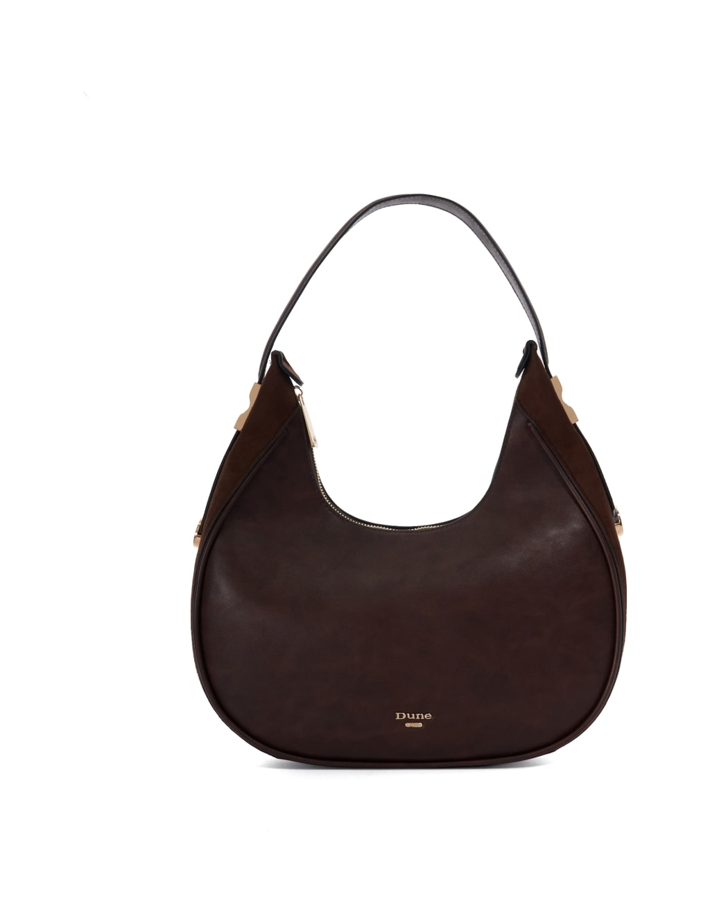Zip Detail Structured Shoulder Bag