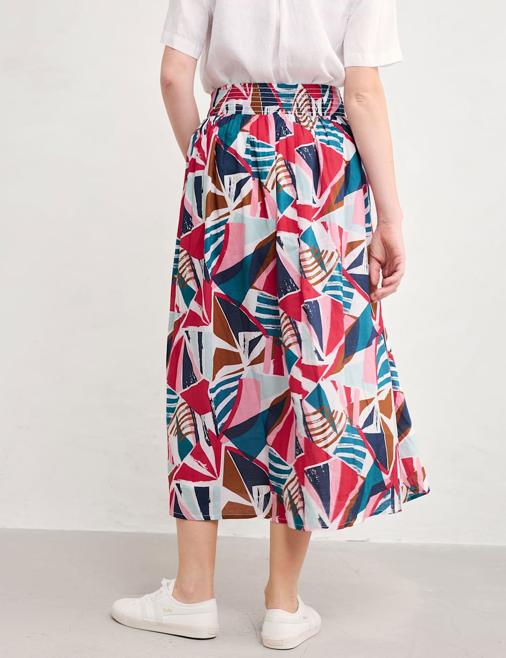 Pure Cotton Printed Midi A-Line Skirt 4 of 4