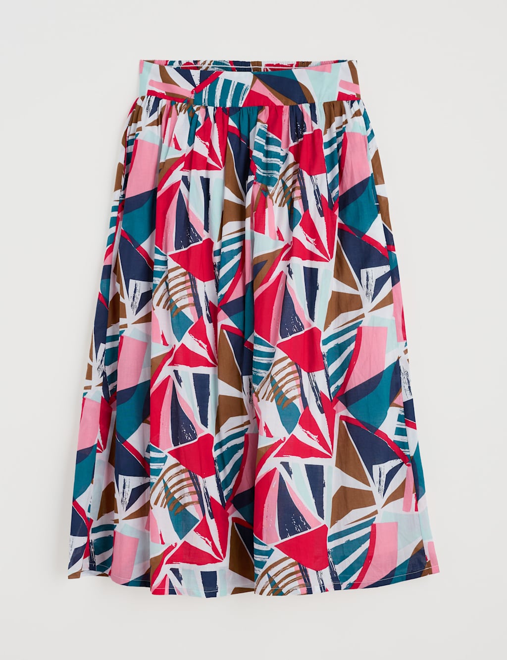 Pure Cotton Printed Midi A-Line Skirt 2 of 4
