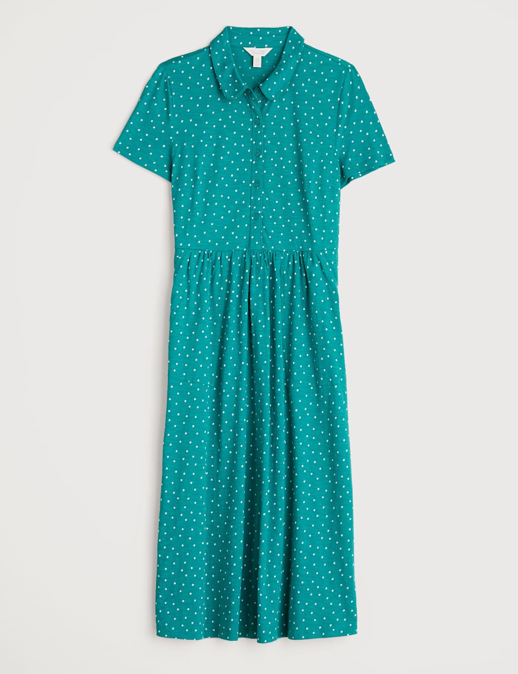 Pure Cotton Polka Dot Midi Shirt Dress 2 of 4