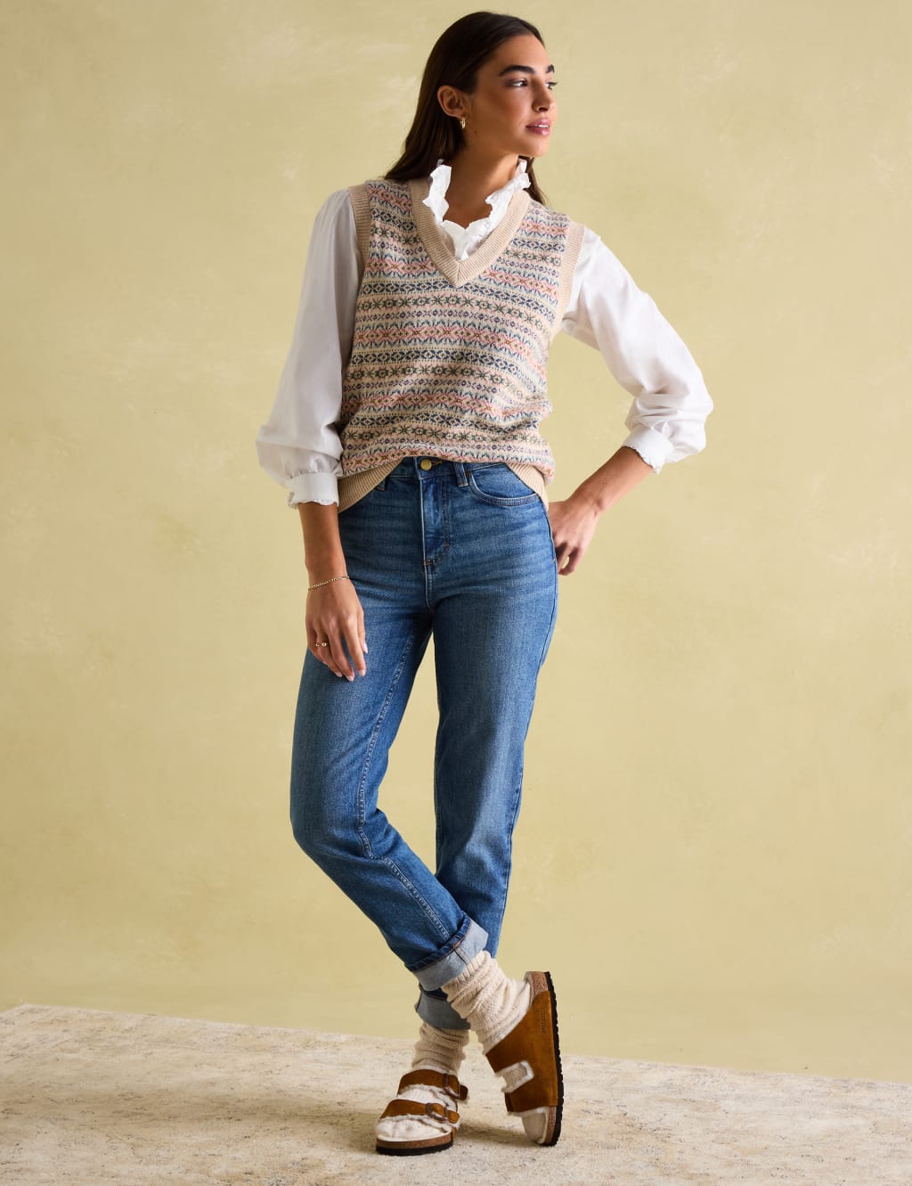 Pure Cotton High Neck Ruffle Blouse 3 of 7