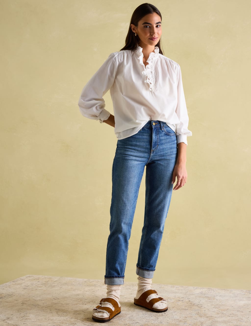 Pure Cotton High Neck Ruffle Blouse 7 of 7