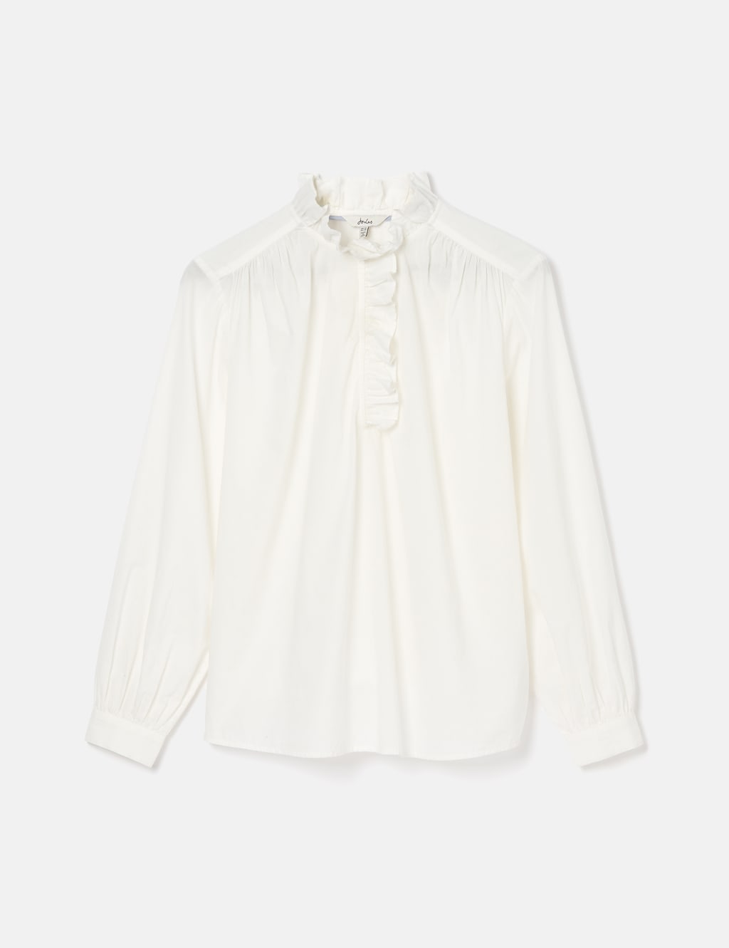 Pure Cotton High Neck Ruffle Blouse 2 of 7