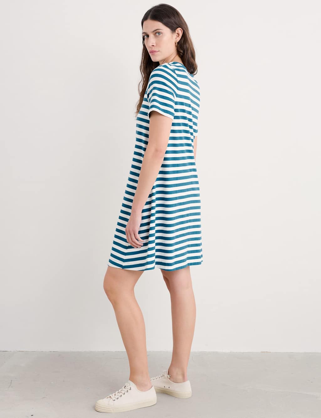 Pure Cotton Striped T-Shirt Dress 4 of 5