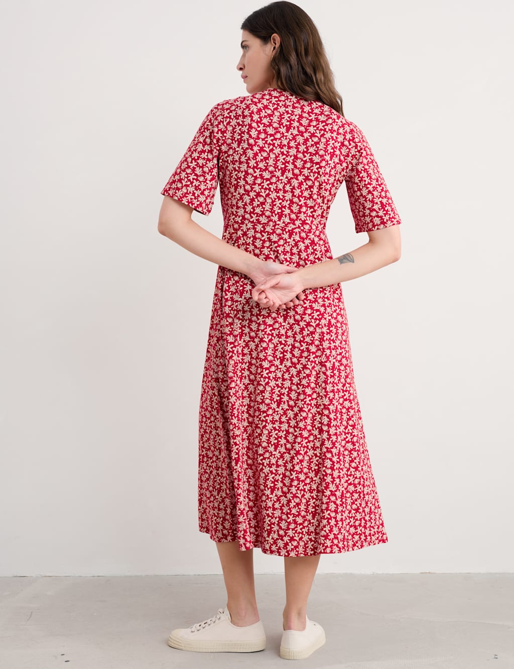 Cotton Rich Floral Midaxi Skater Dress 5 of 5