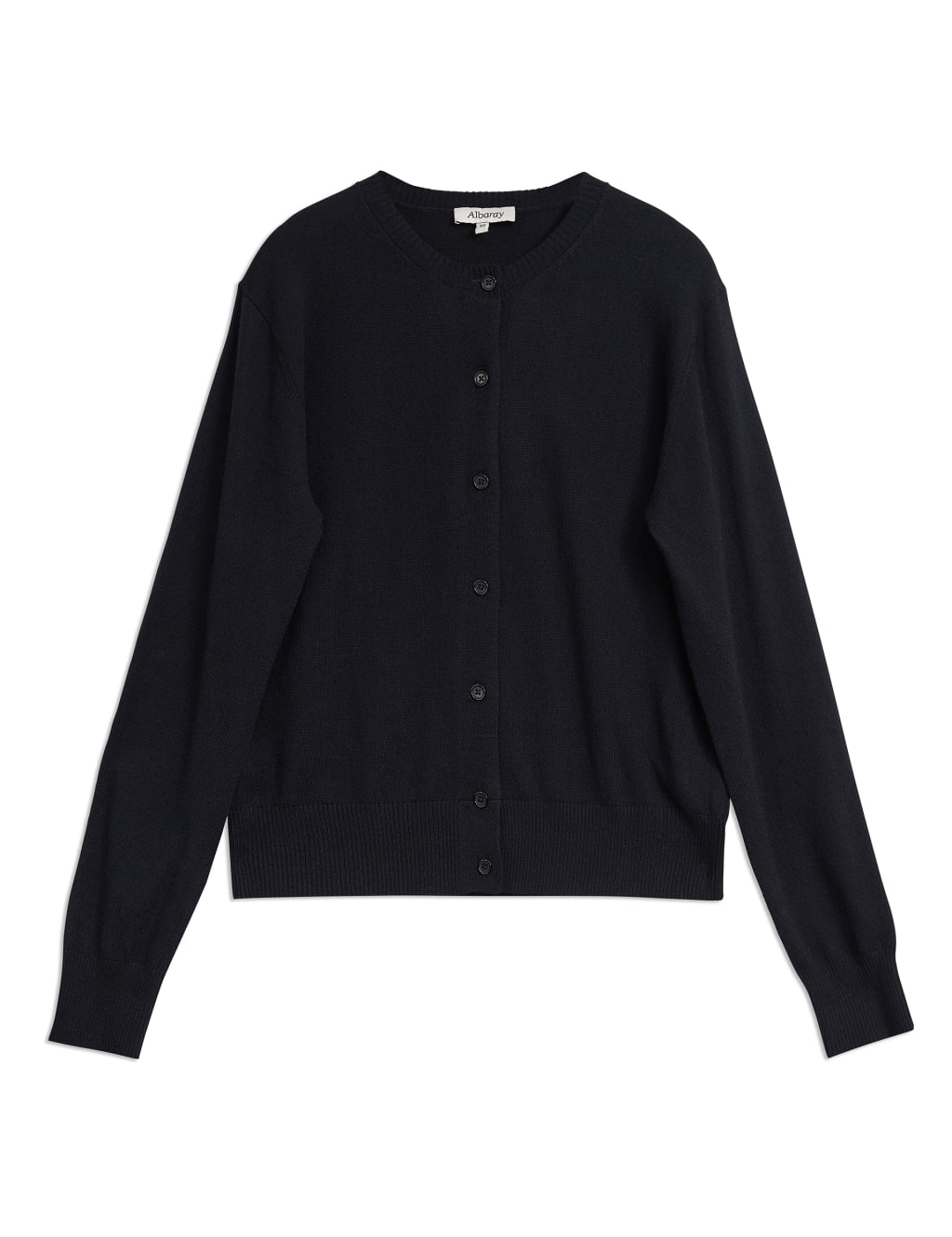 Cotton Blend Crew Neck Cardigan 2 of 5