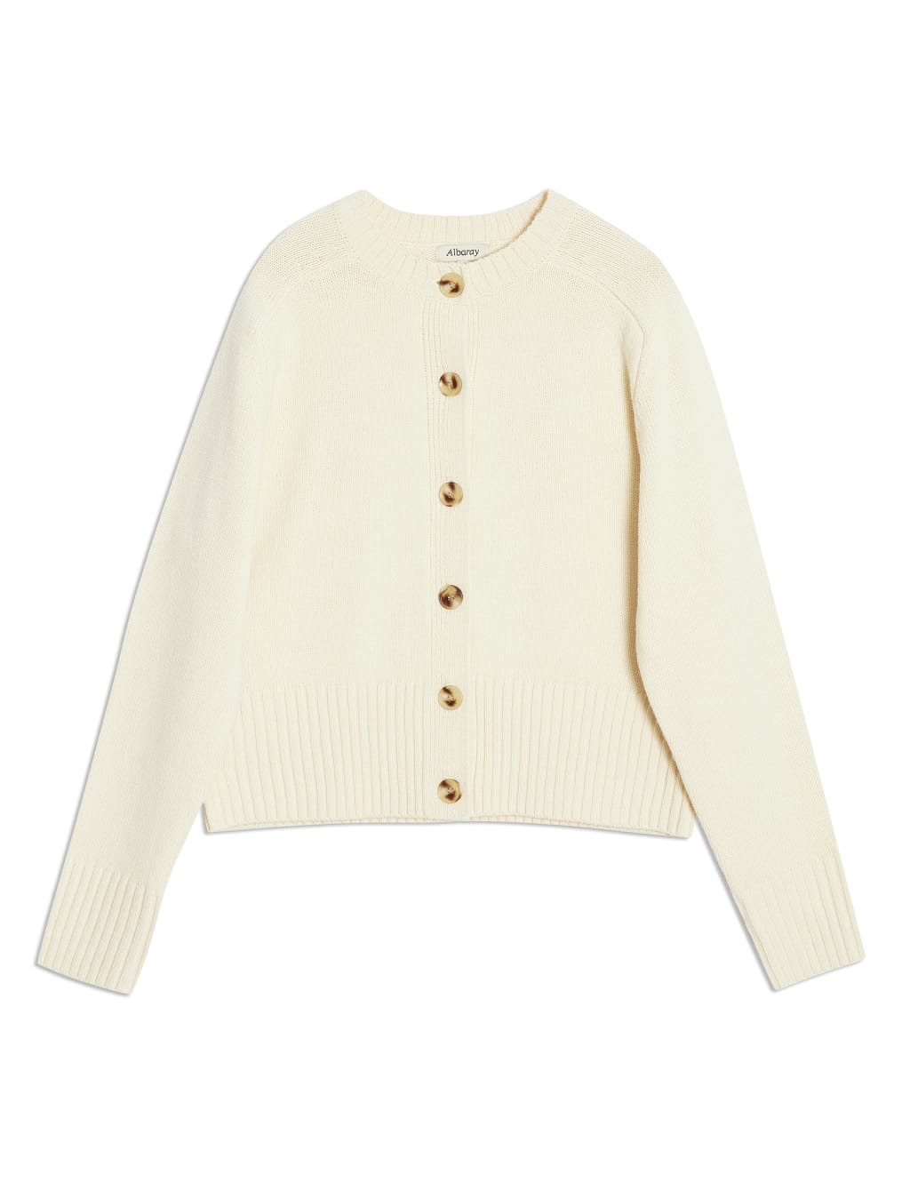 Crew Neck Button Through Cardigan with Wool 2 of 5