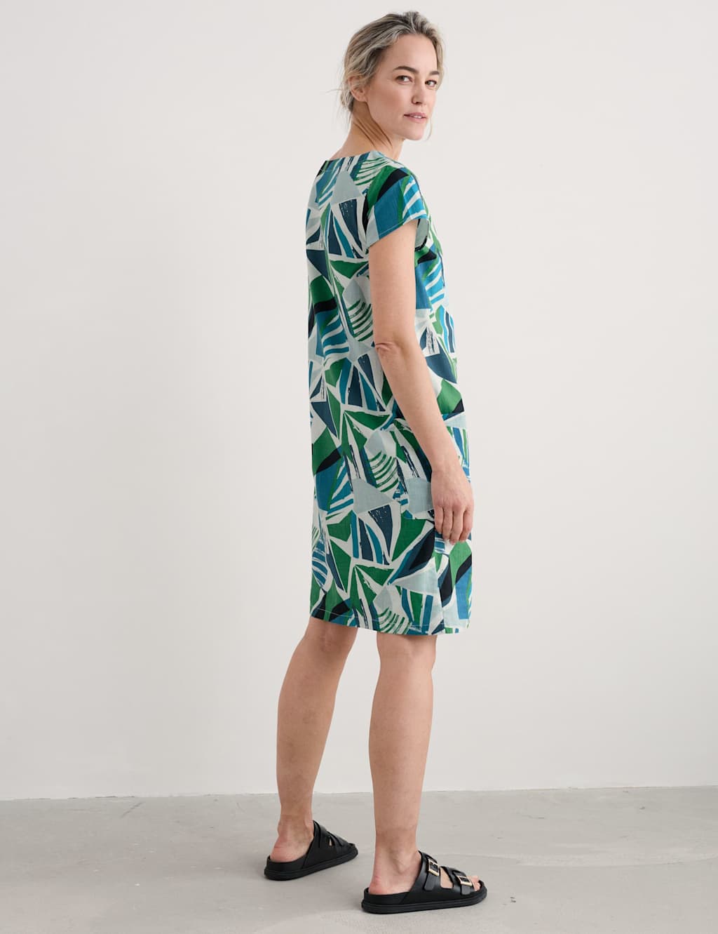 Pure Cotton Geometric Shift Dress 4 of 5