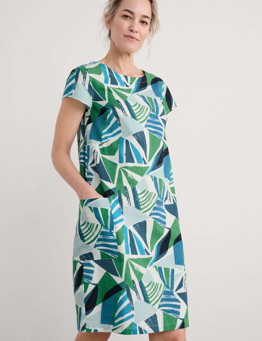Pure Cotton Geometric Shift Dress 5 of 5