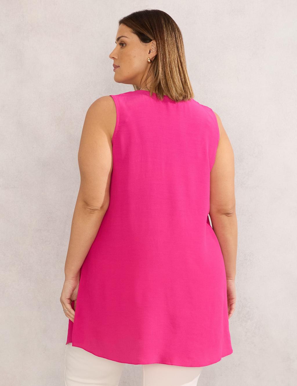 V-Neck Sleeveless Button Through Tunic 2 of 3