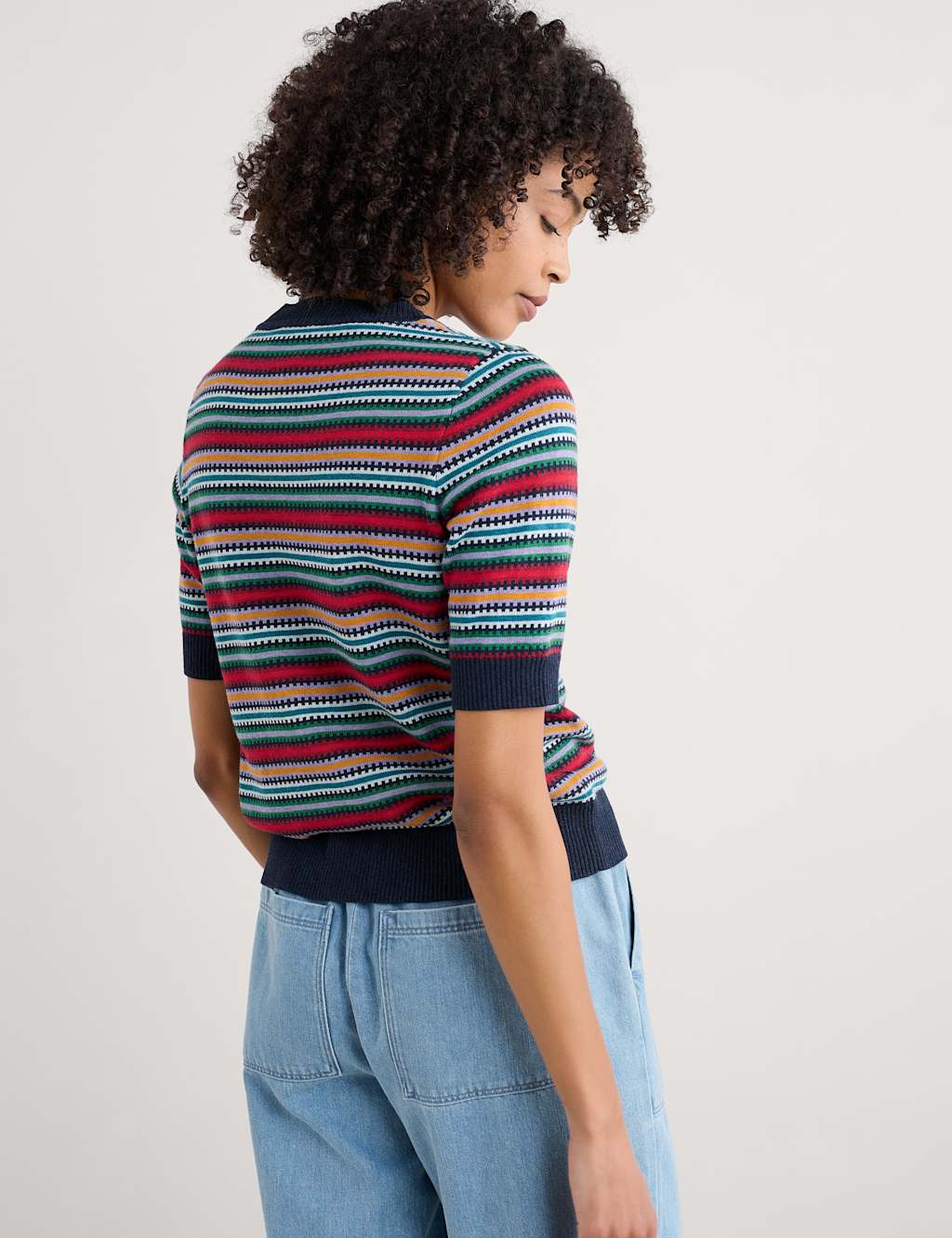 Pure Cotton Striped Crew Neck Knitted Top 4 of 4