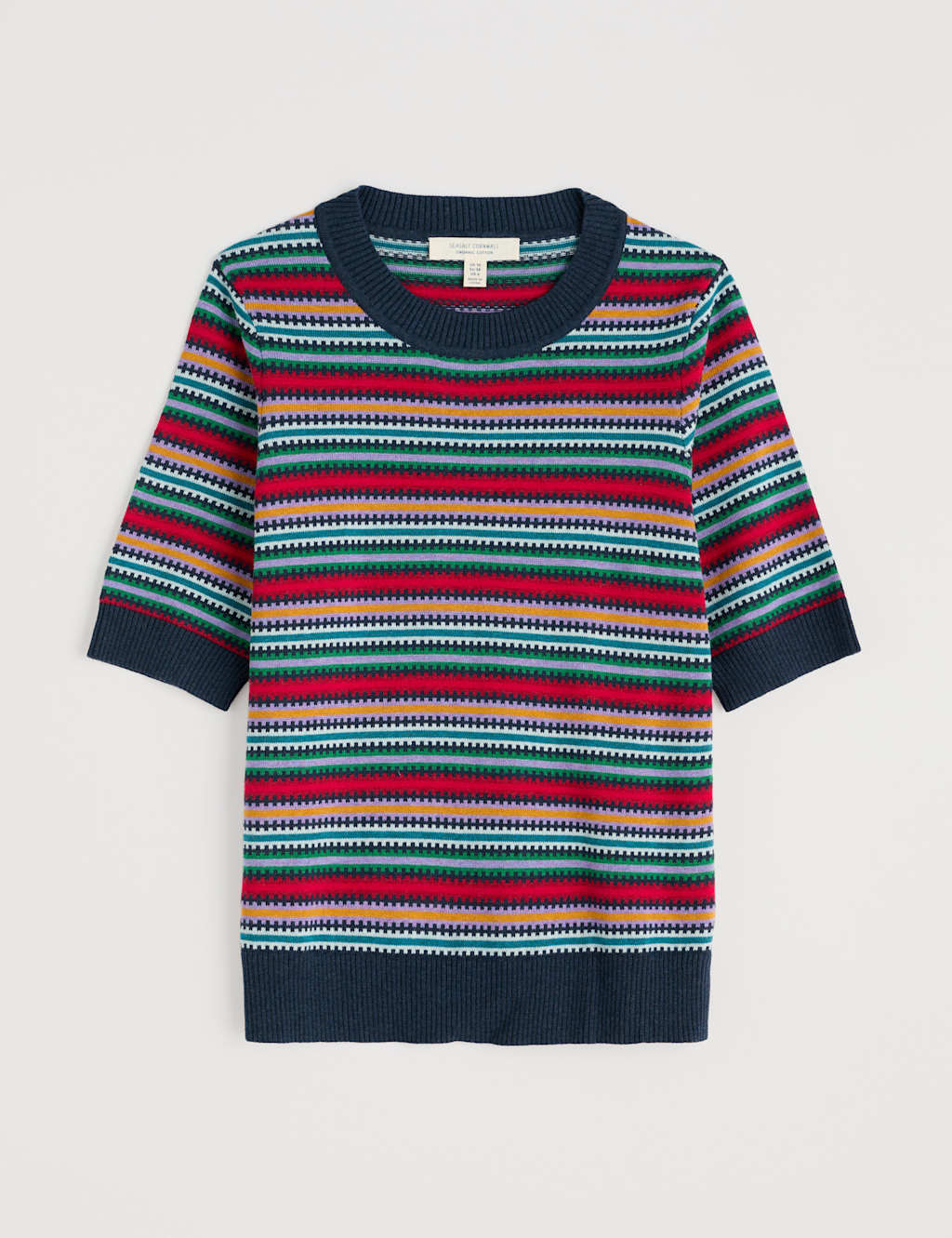 Pure Cotton Striped Crew Neck Knitted Top 2 of 4