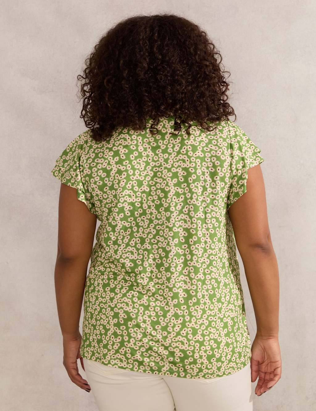 Jersey Ditsy Floral V-Neck Top 2 of 3