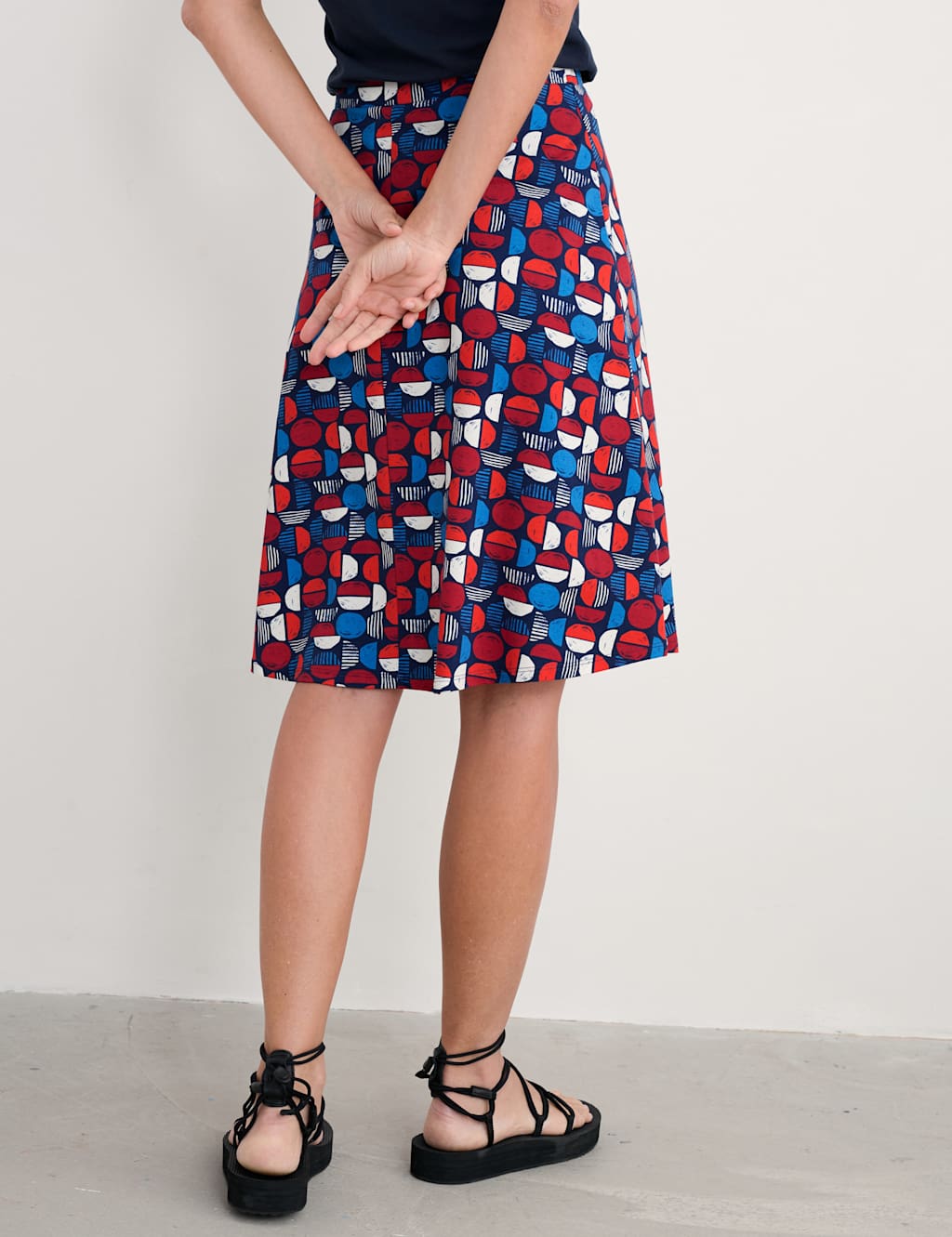 Cotton Rich Printed Knee Length Skirt 4 of 4
