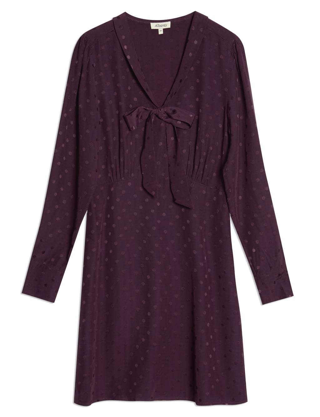Polka Dot Tie Neck Mini Skater Dress 2 of 4