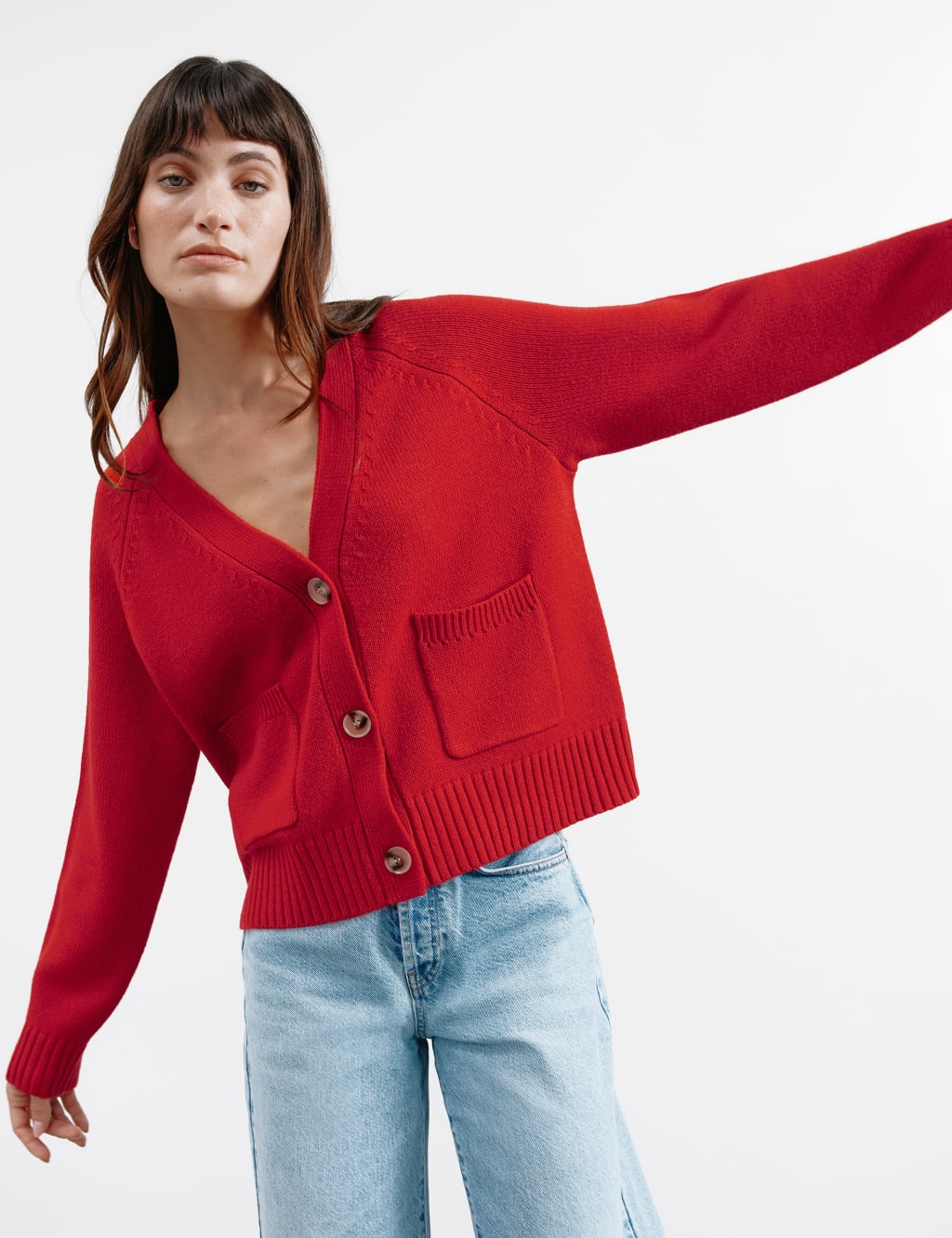 V-Neck Relaxed Cardigan with Wool 4 of 6