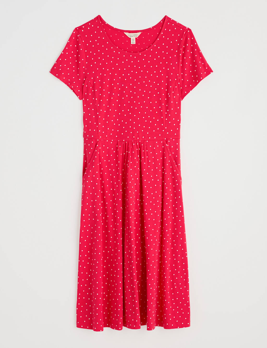 Pure Cotton Polka Dot Midi Waisted Dress 2 of 5