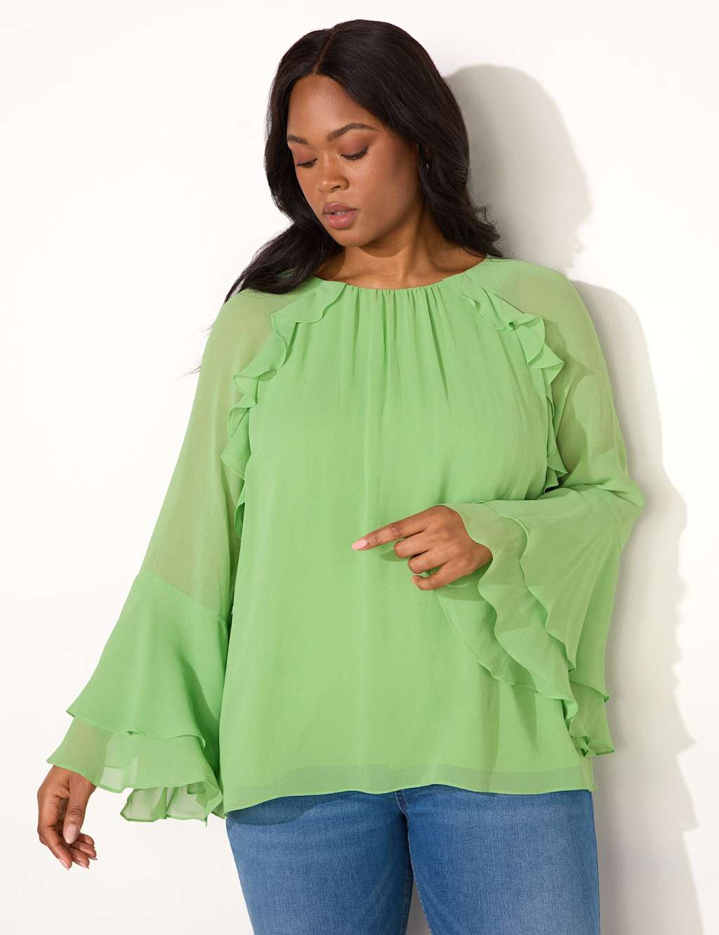 Ruffle Angel Sleeve Blouse 2 of 5