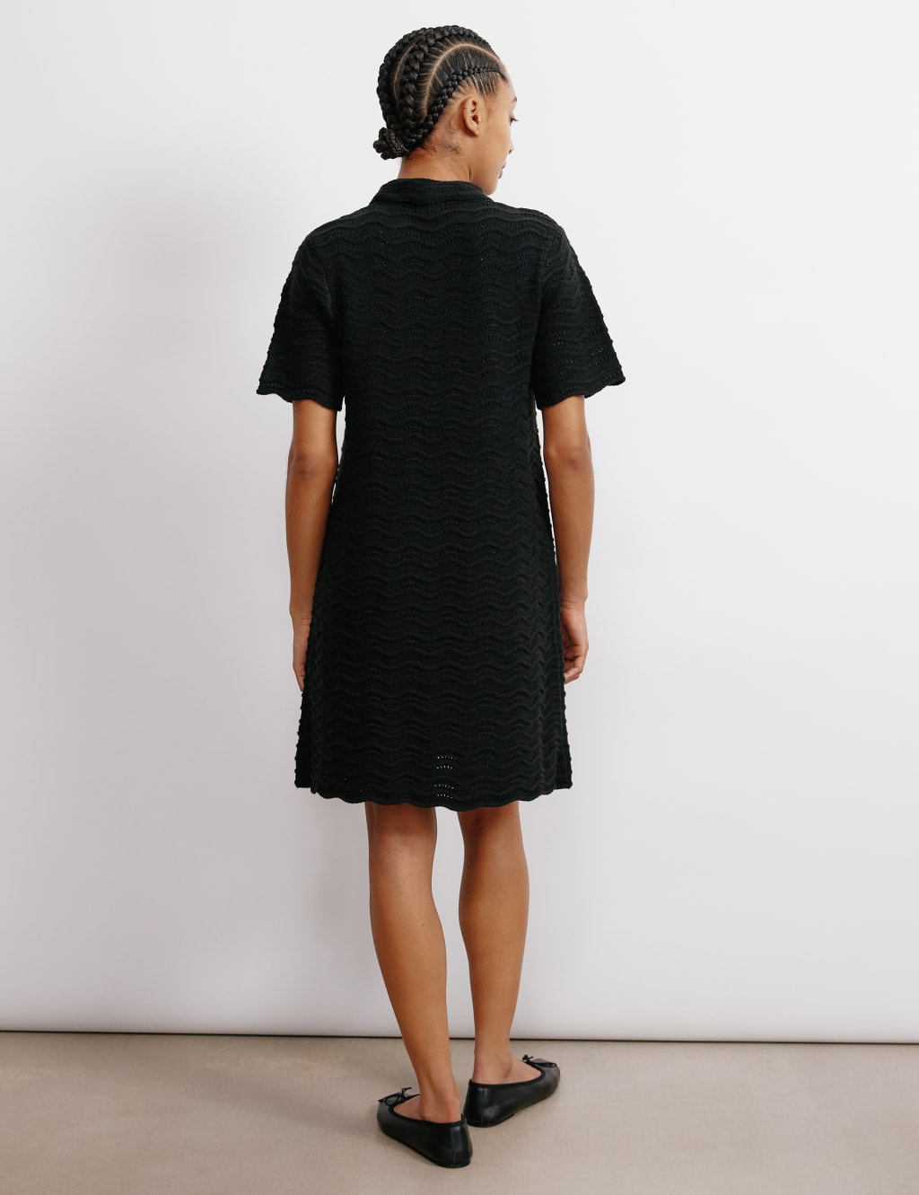 Textured Mini Shift Dress with Wool 4 of 4