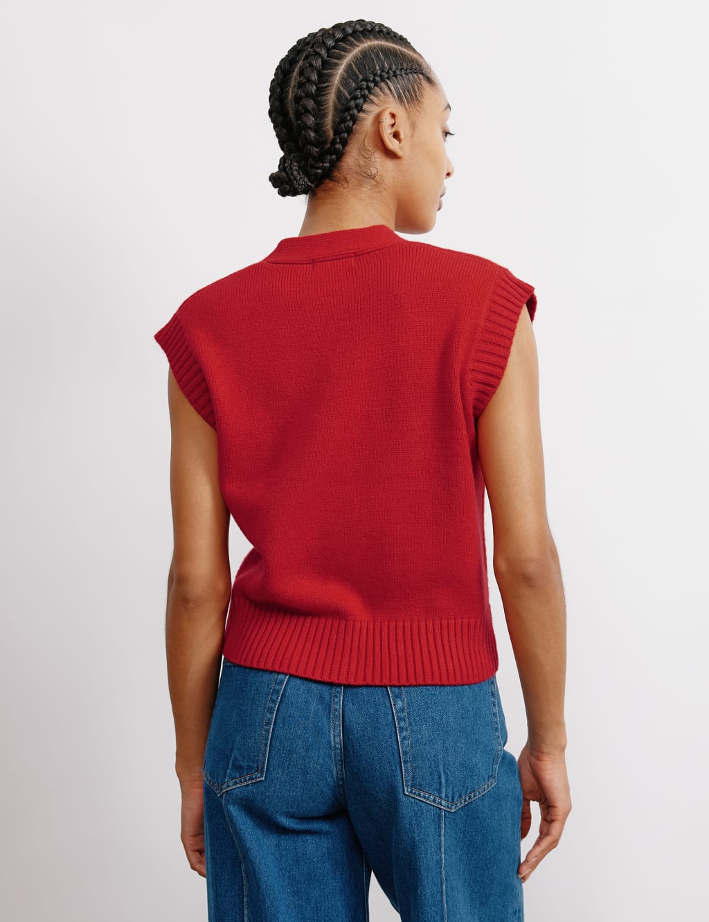 V-Neck Button Detail Knitted Vest 5 of 5