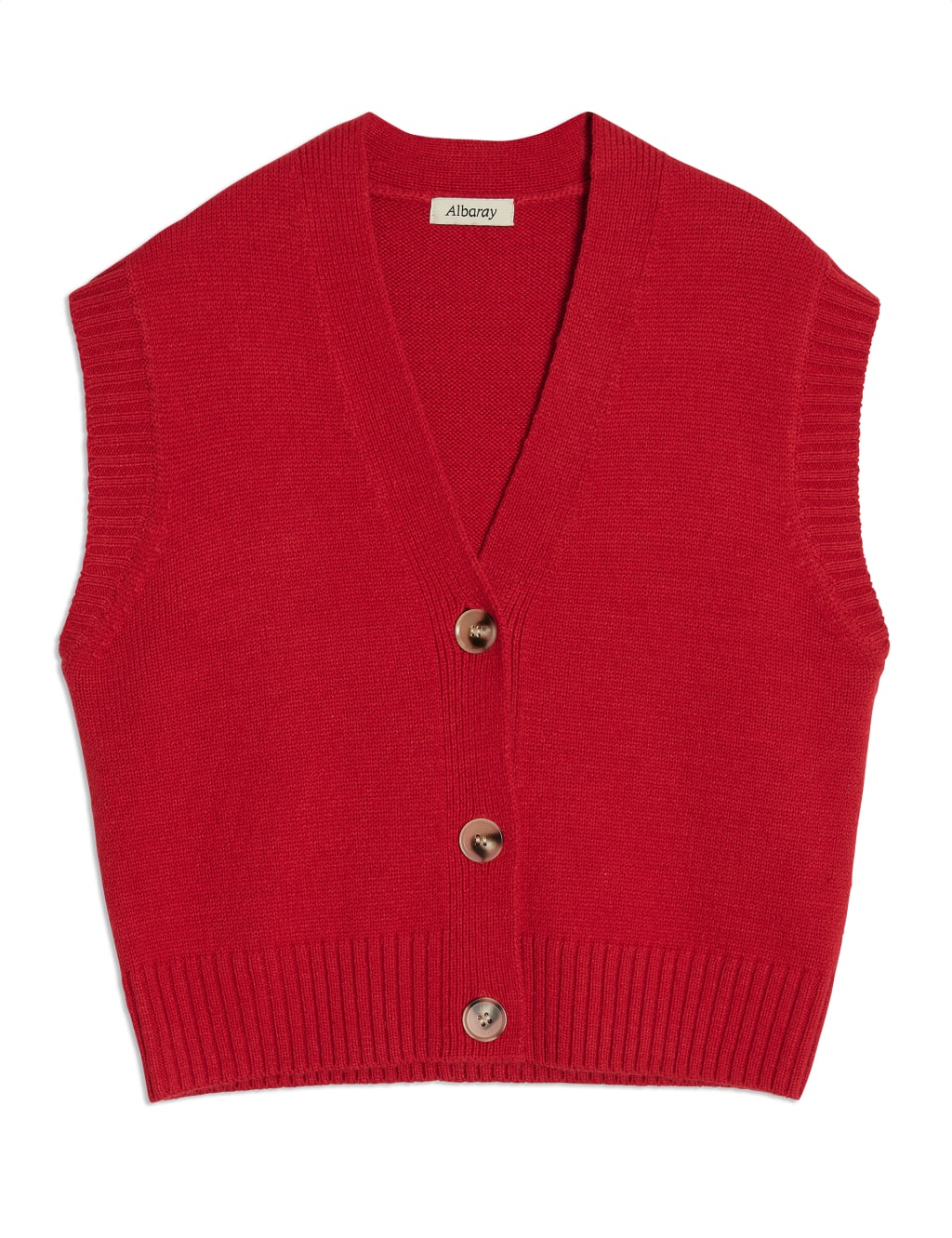 V-Neck Button Detail Knitted Vest 2 of 5