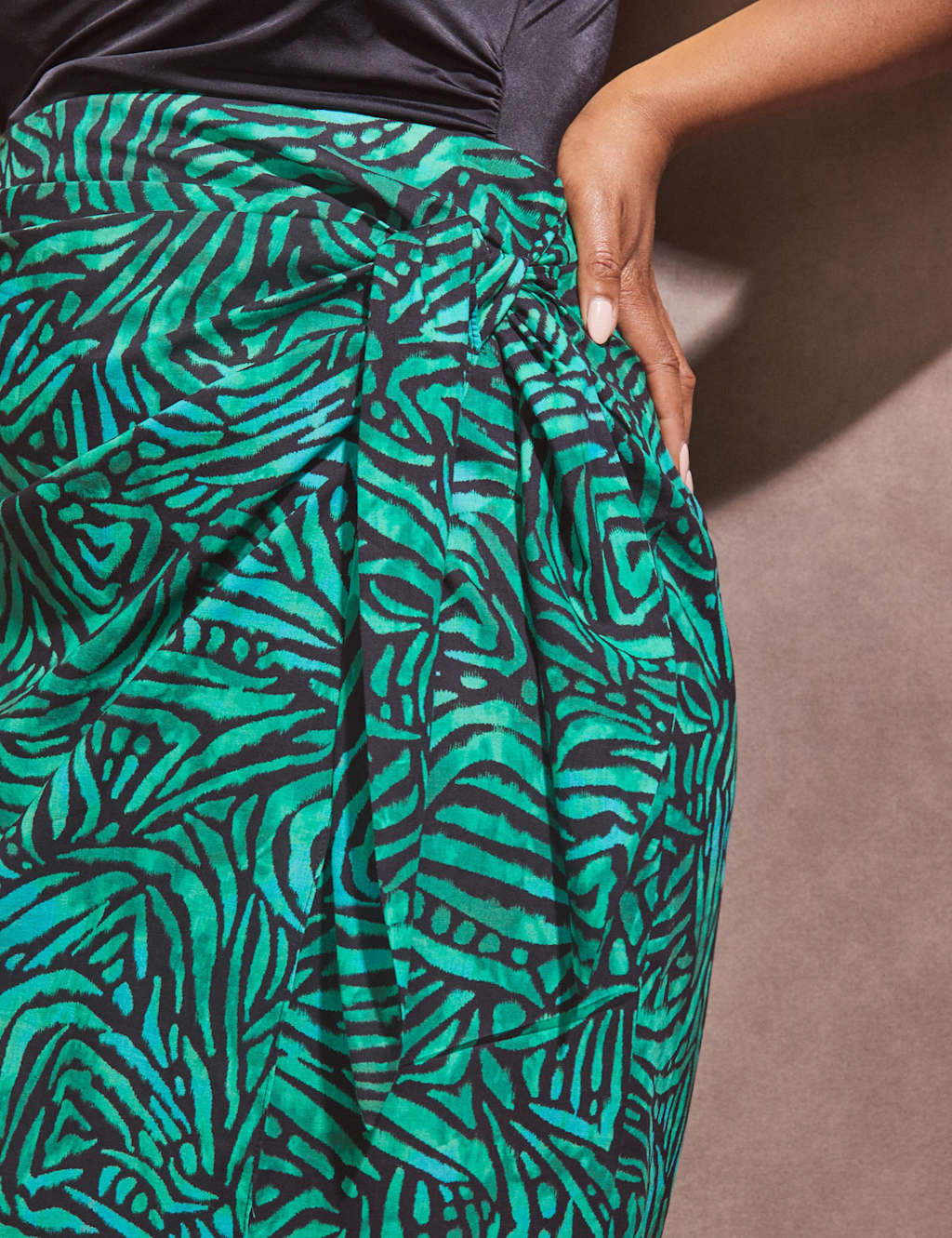 Pure Cotton Printed Midi Wrap Skirt 3 of 3