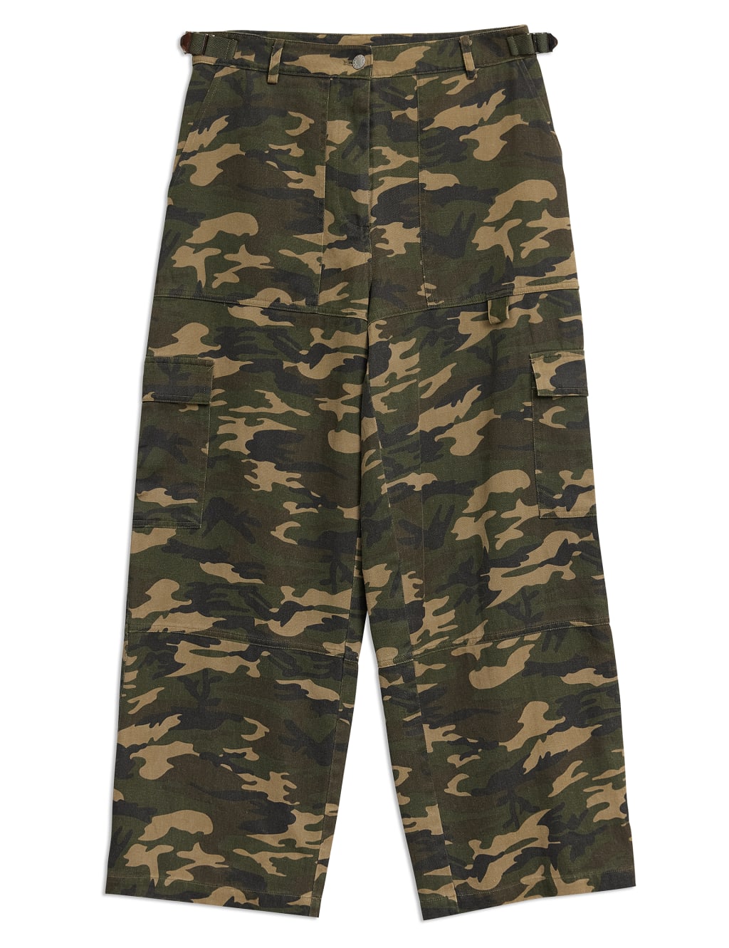 Pure Cotton Cargo Camo Trousers