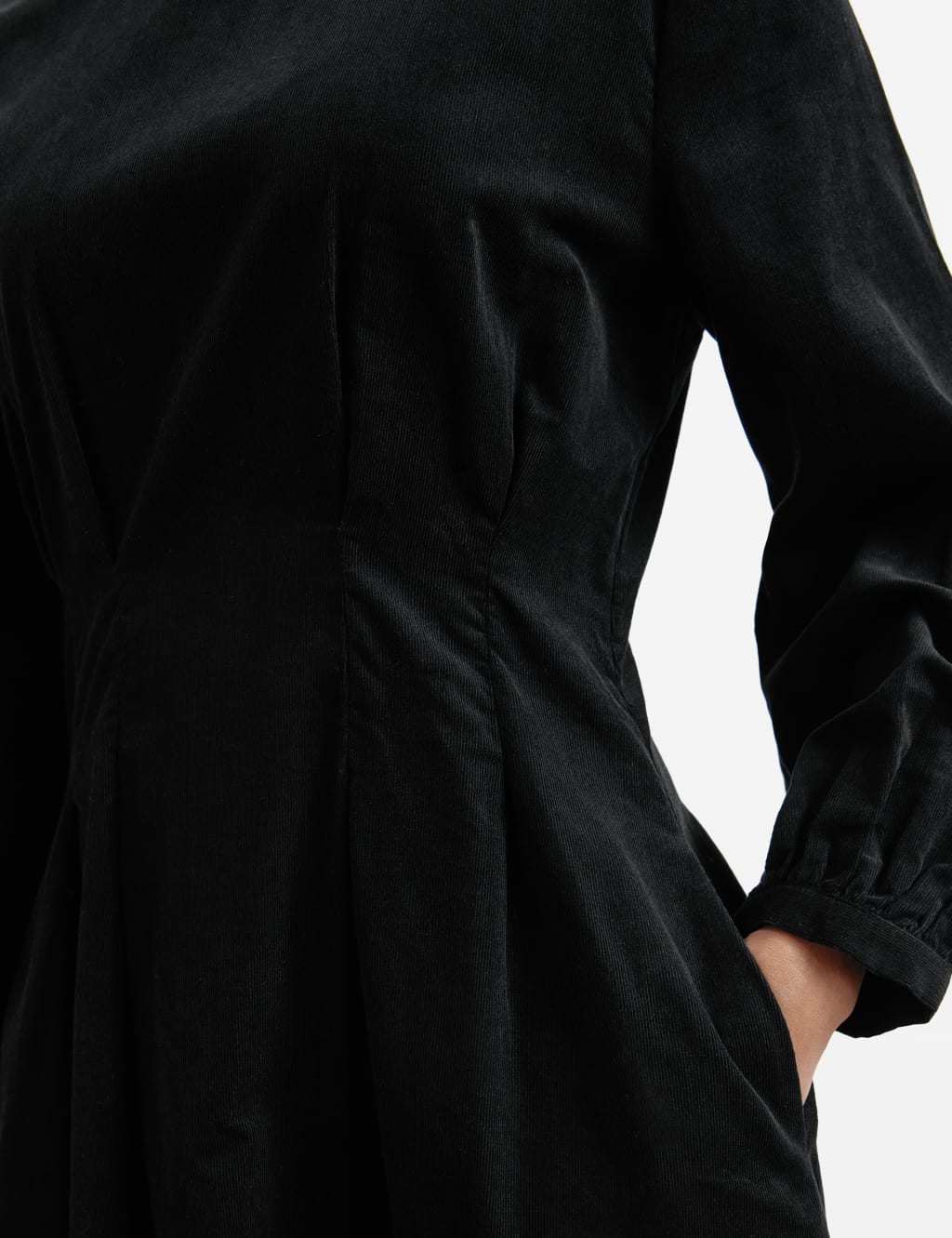 Pure Cotton Cord Midi Waisted Dress 5 of 5
