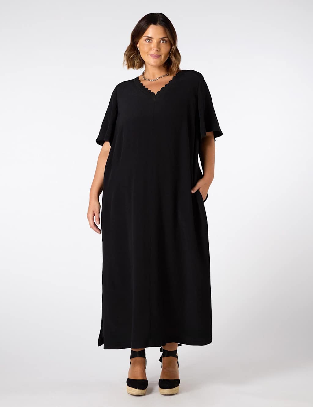 V-Neck Maxi T-Shirt Dress 2 of 5
