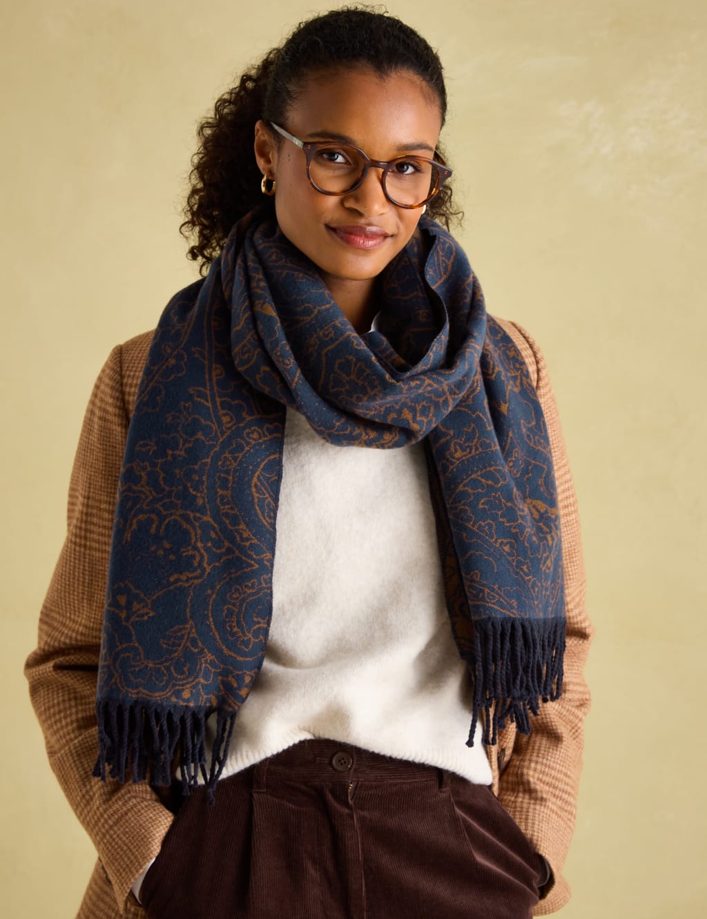 Paisley Reversible Fringed Scarf 1 of 5