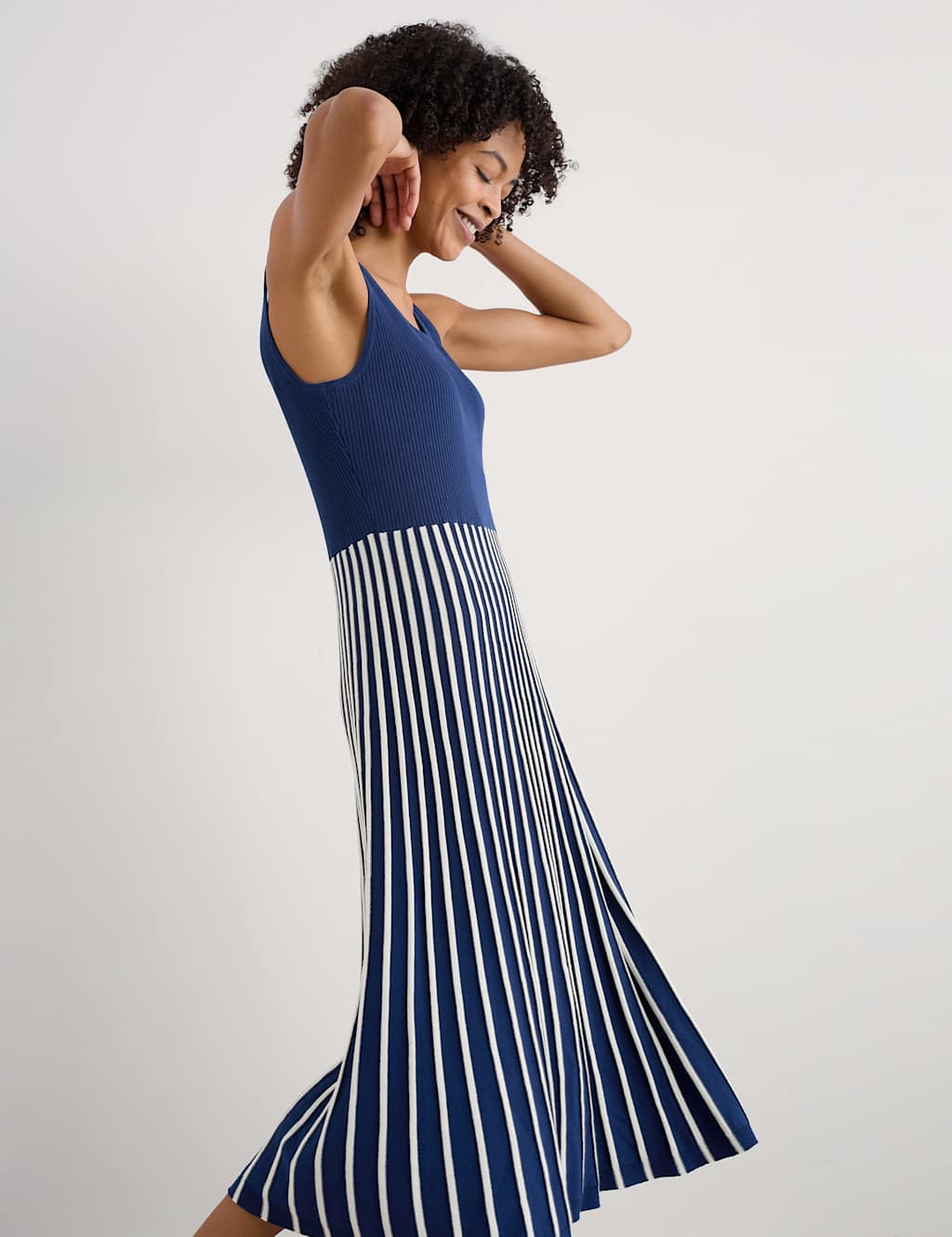 Sunrise Striped Strappy Midi Skater Dress 5 of 5