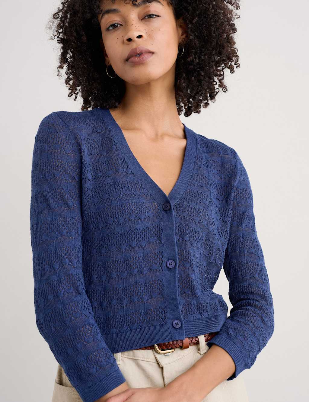 Pure Cotton Patterned V-Neck Cardigan 3 of 4