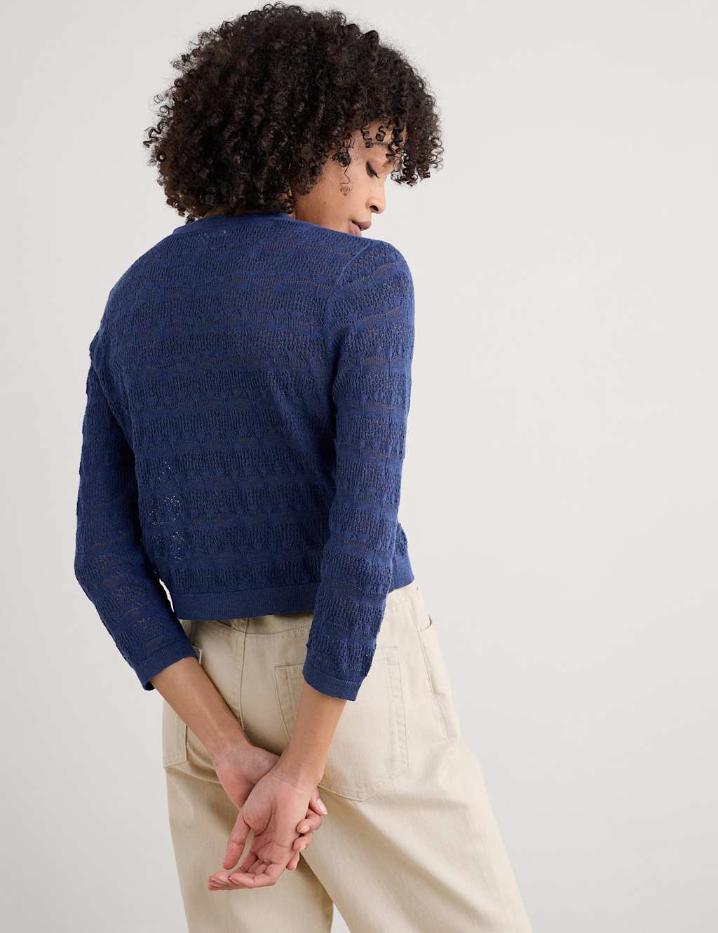 Pure Cotton Patterned V-Neck Cardigan 4 of 4