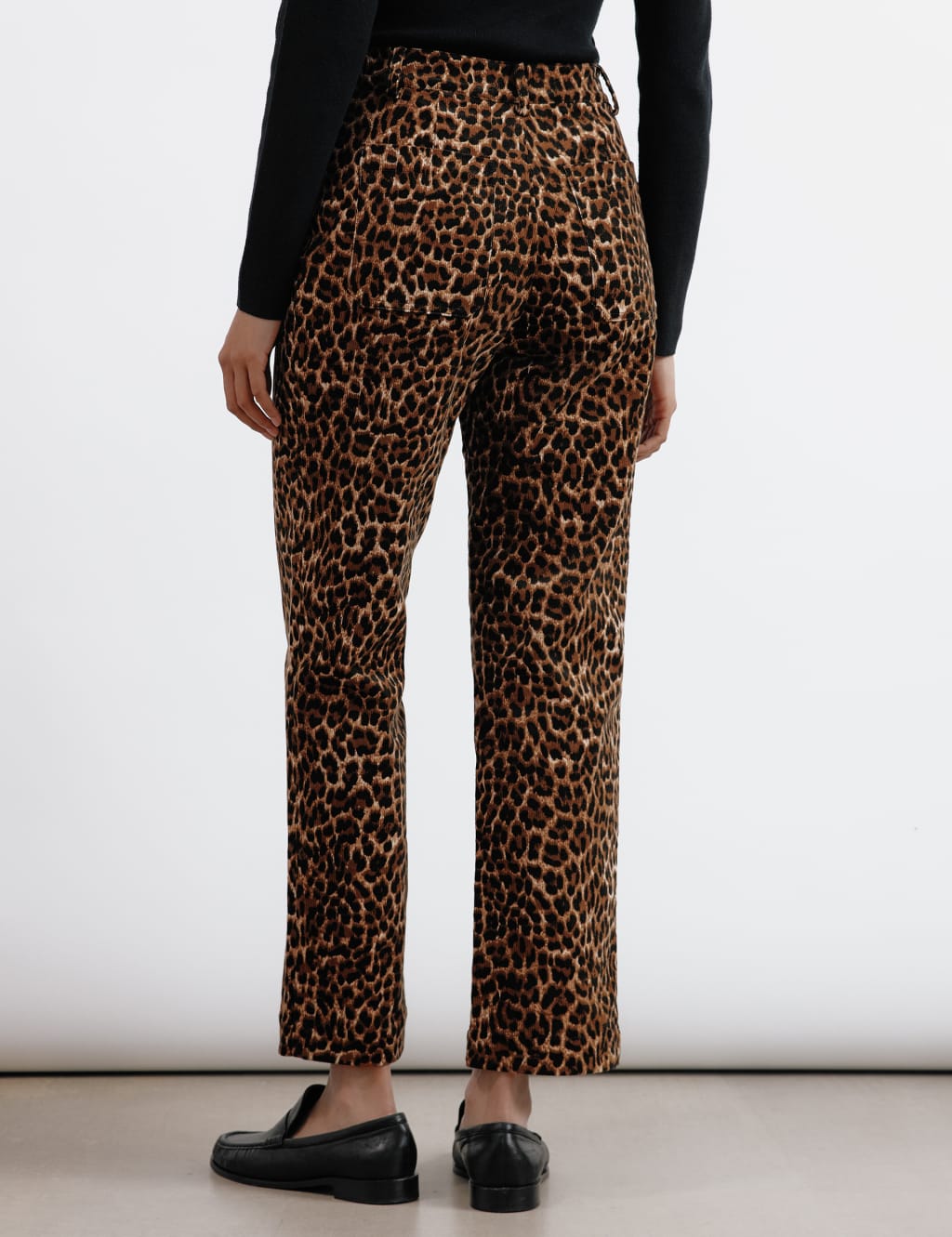 Cord Animal Print Straight Leg Trousers 3 of 4