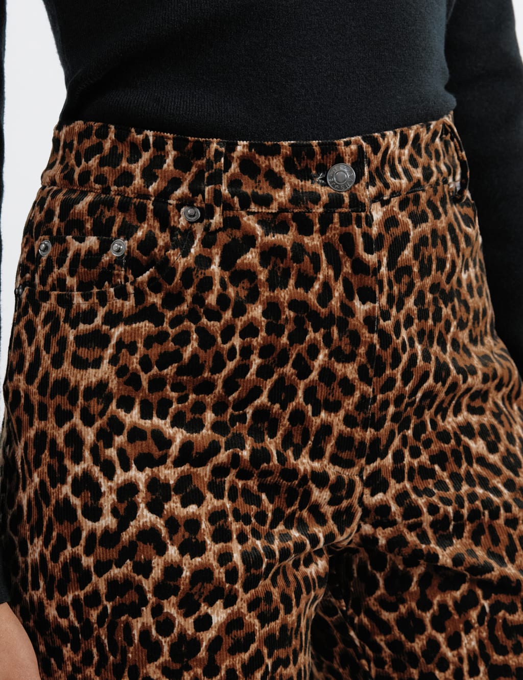 Cord Animal Print Straight Leg Trousers 4 of 4