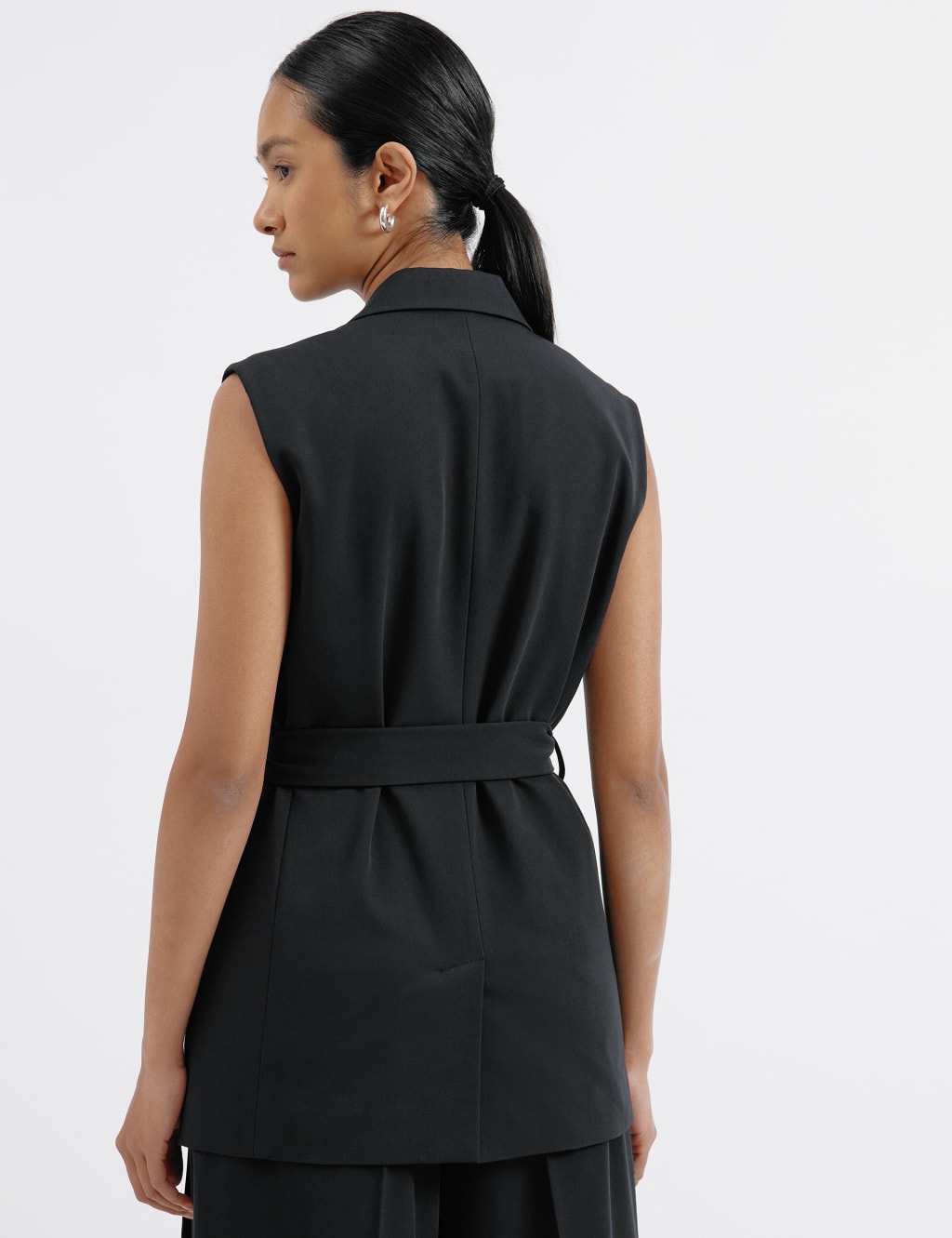 Tailored Belted Sleeveless Jacket 6 of 6