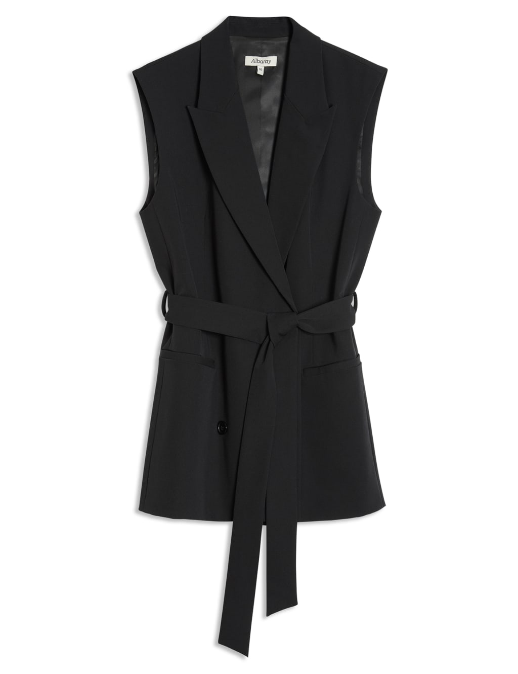 Tailored Belted Sleeveless Jacket 2 of 6