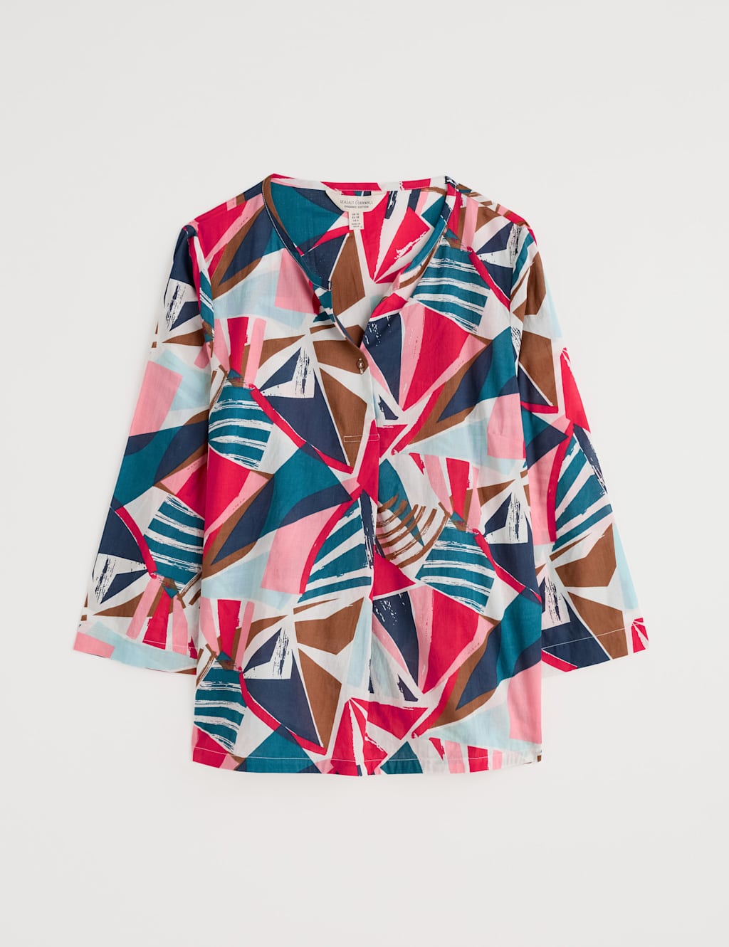Pure Cotton Geometric Relaxed Top 2 of 4